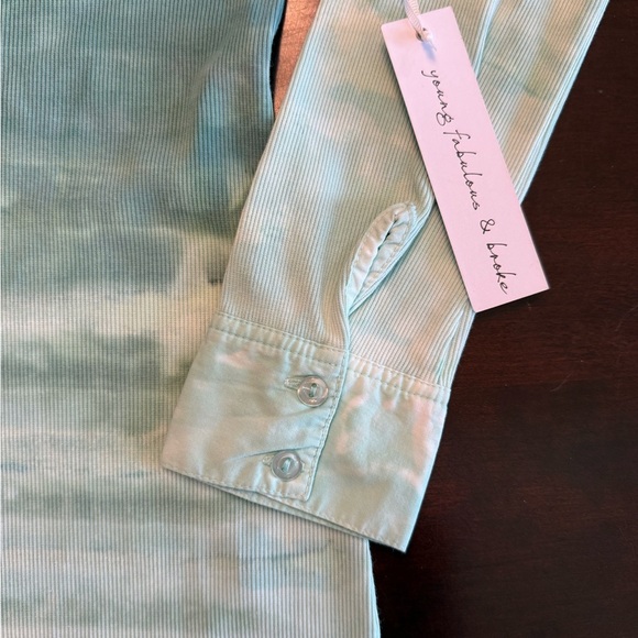 NWT Young Fabulous and Broke Leo Midi Dress Everglade Paintbrush Wash Green Pink - Picture 9 of 16